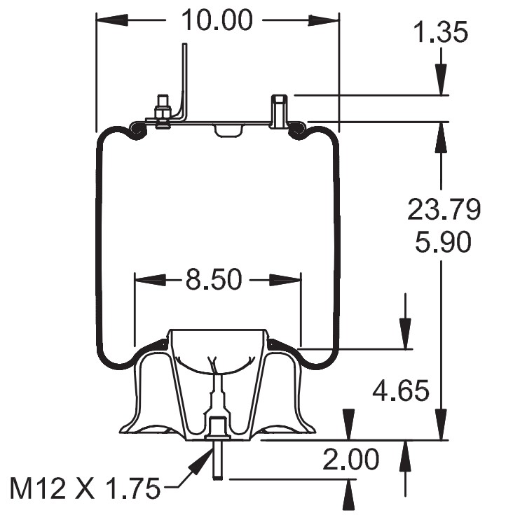 2 x Air Spring Bag for Navistar Truck replace W01-358-9875 W01-358-1190 1R12-432