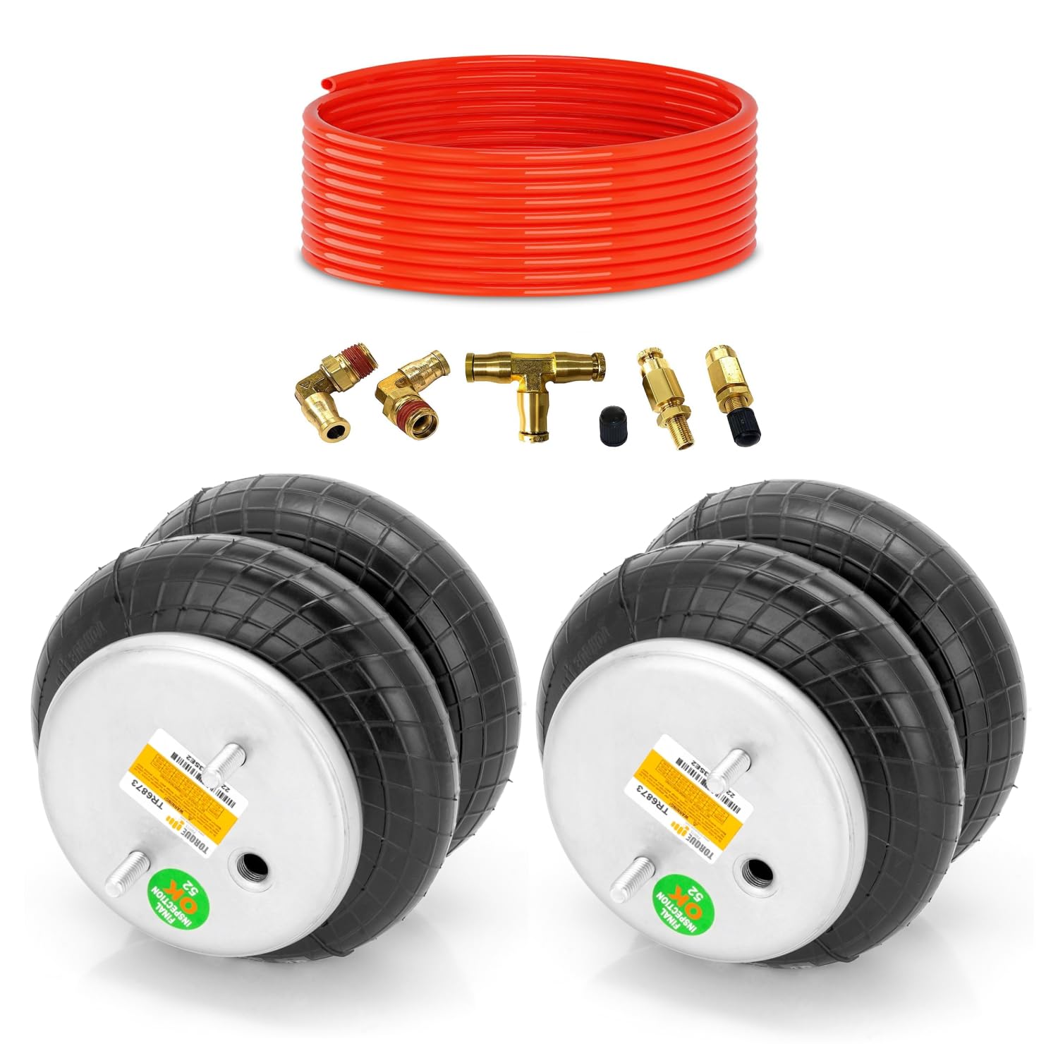 PAIR Torque Air Spring Replaces W21-760-6873 with Air Line Service Kit(3,750 lb