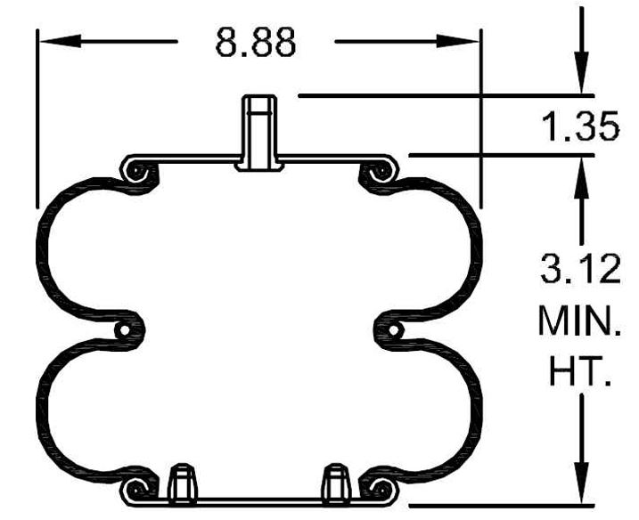 Pair of Air Spring Bag Replaces Hendrickson 2878, 23114 Firestone W01-358-7897