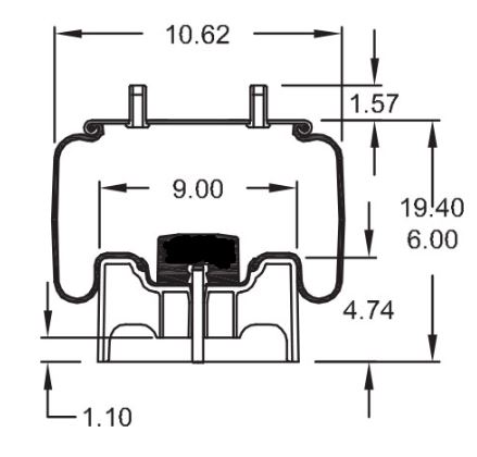 Pair of Air Spring Bag Replaces W01-358-8709 Hendrickson S-20900 S-21800 C-21800 - Picture 3 of 6