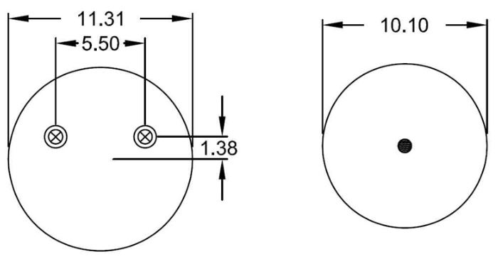 Pair of Air Spring Bag Replaces W01-358-8774,1R1412,S-25873,C-25873 w/ Hardware - Picture 4 of 7