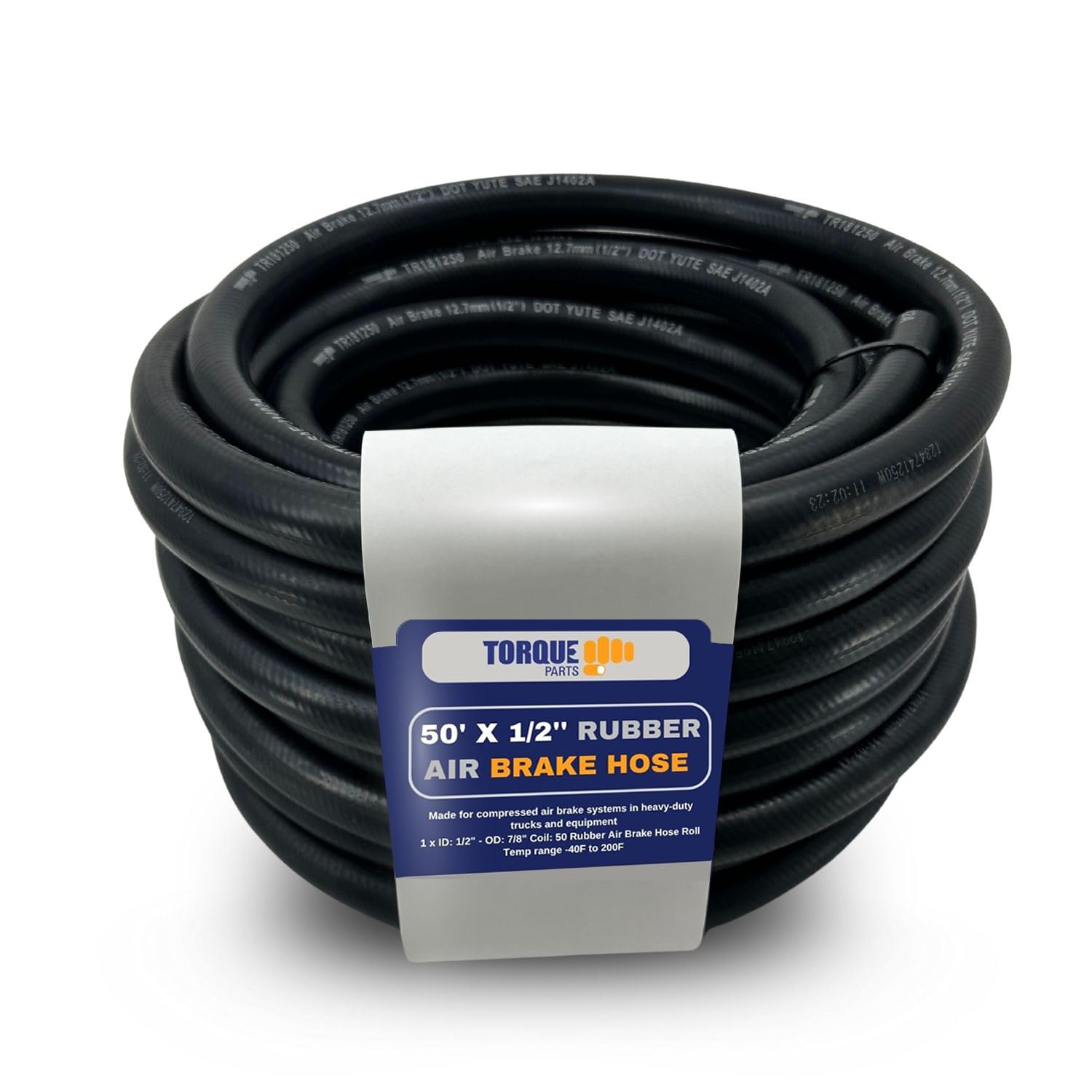 Rubber Air Brake Hose 1/2"x50-FT ROLL Black SAE J1402-A Replacement for Contine