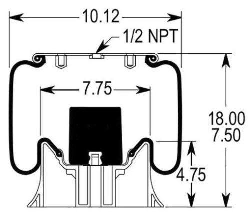 Air Spring Bag for Peterbilt Replace 02456, 04759, 06746, W01-358-9069, 1R12-069